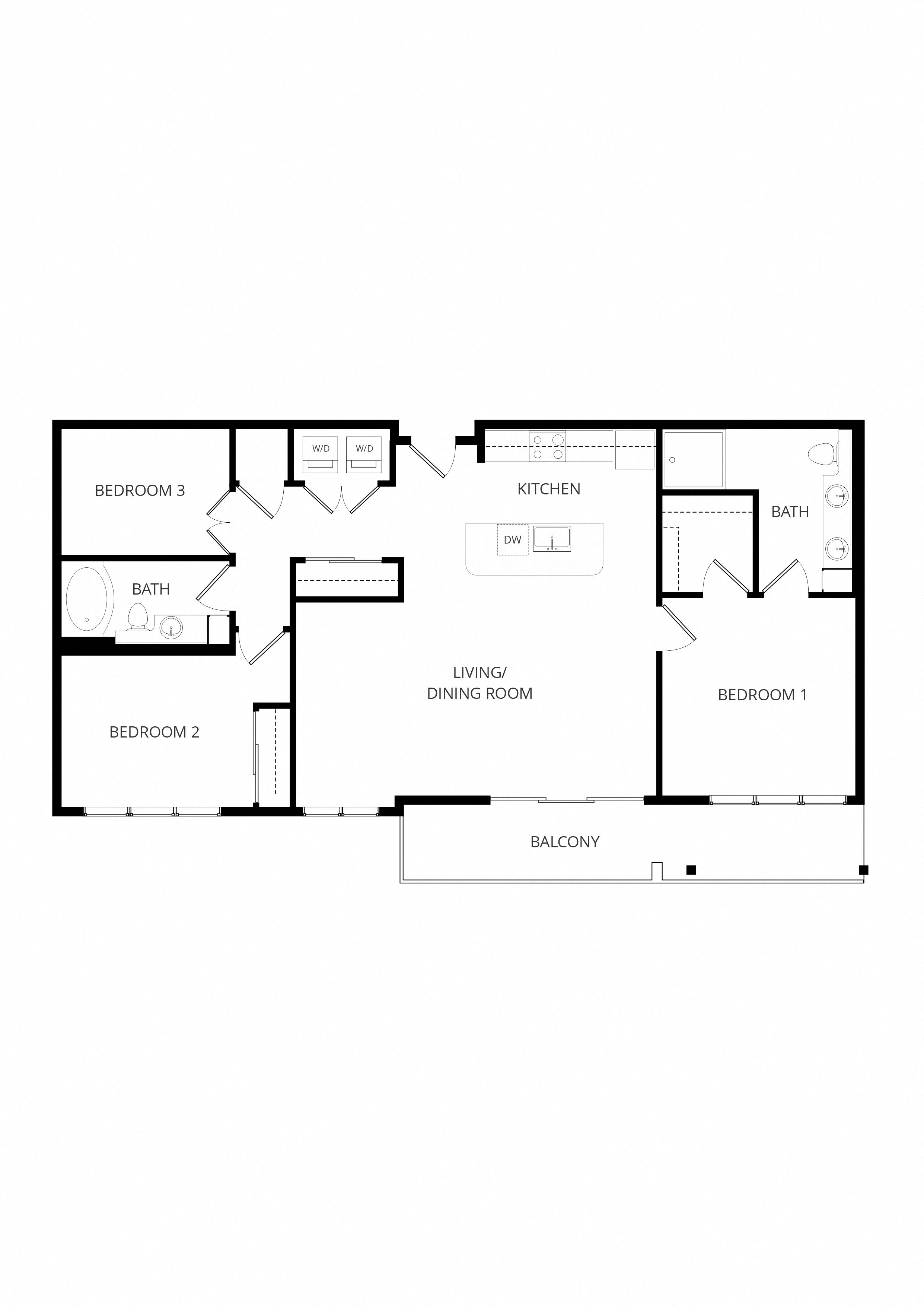 C14 2x2 Den floor plan
